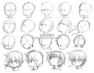 #SAI资源库# 二头身Q版的画法,把握人物的表情动态是关键~各种萌萌哒的姿势都很实用哦XD~转需~