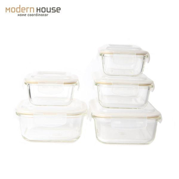ModernHouse韩国时尚家居茶叶杂粮食品密封玻璃容器便当盒