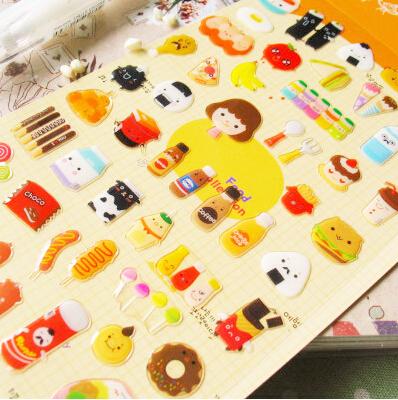 韩国 DIY相册 手帐本日记本 手机食物水晶立体装饰贴纸粘纸