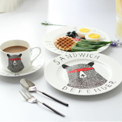 创意西式点心盘平盘碟子 牛排盘 家用骨瓷咖啡杯碟 西餐盘子餐具