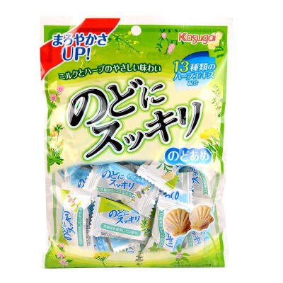 日本零食 进口食品 春日井清凉硬糖118g克 含13种植物精华润喉糖