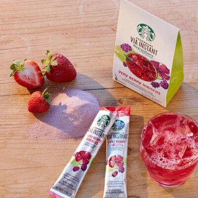 美国进口星巴克速溶StarbucksVIA冰摇沁爽野莓芙蓉速溶冰咖啡