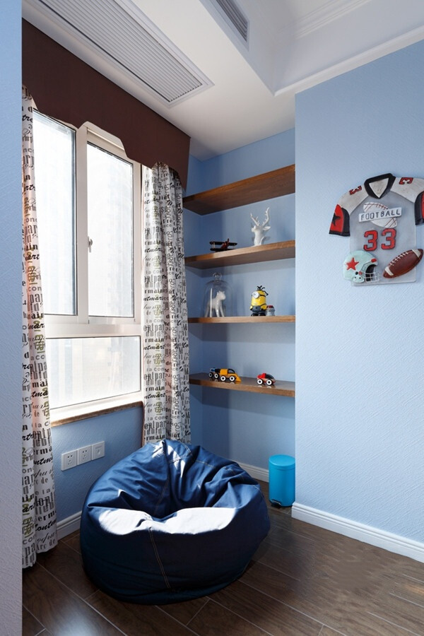 实景图 实用 客厅 效果图 时尚 样板间 浪漫 温馨 白色 美式风格 舒适 蓝色 褐色