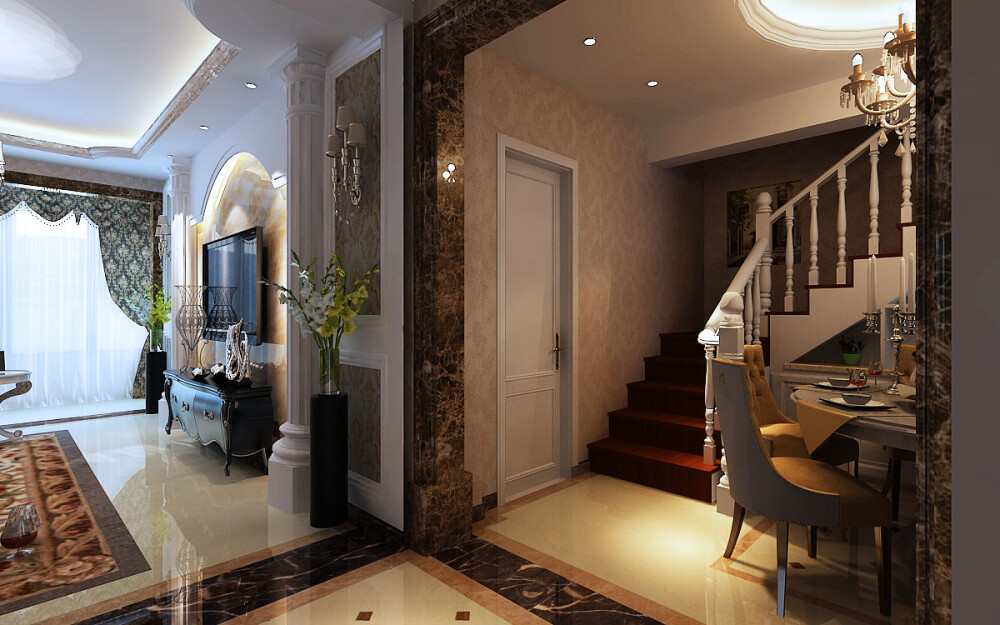 LOFT欧式风格客厅120-150平米室内装修效果图