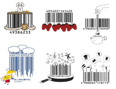 来自日本的设计团队Design Barcode的条形码设计作品，完全是将条形码玩出了花样，也的确玩的很出彩。很棒的条形码设计作品，转给有需要的同学吧。