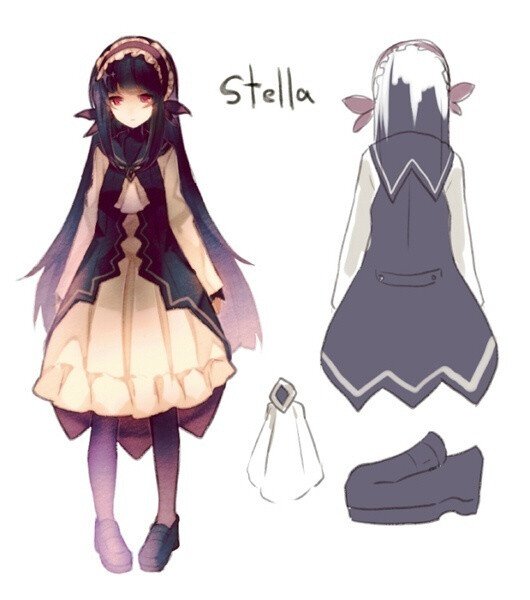 Alice mare-Stella【绘画素材】 素描 铅笔画 手绘稿 插画 人设 线稿 黑白素材 服装设计 电脑绘画