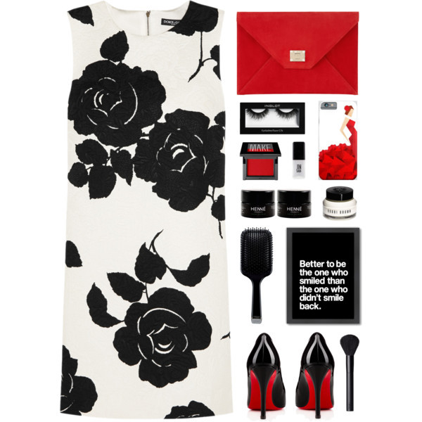 A fashion look from July 2015 featuring retro dresses, black patent pumps and red handbags. Browse and shop related looks.