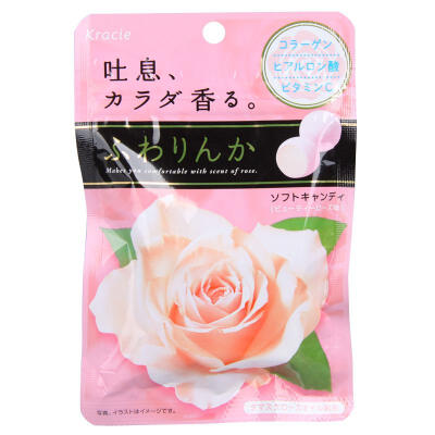日本进口糖果 嘉娜宝kracie 神奇玫瑰香体糖 32g 玫瑰香口香糖