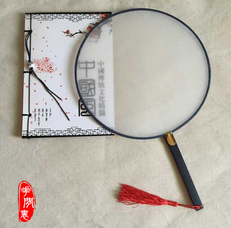 空白扇子 宫扇 蒲扇 团扇 真丝扇 高级书法绘画扇 出口扇 花间里