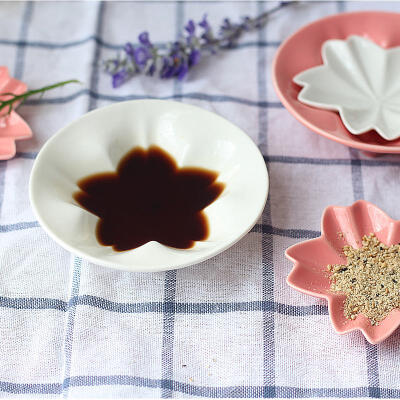 碟子陶瓷创意日式芥末寿司碟樱花蘸料碟酱油碟餐具筷架组合调味碟