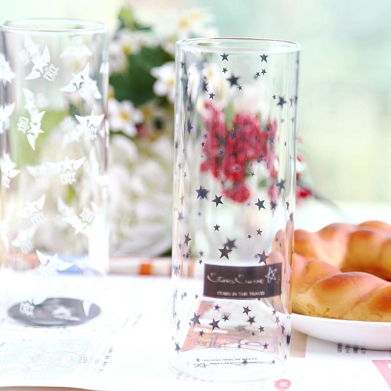 50创意梦幻水杯zakka星空高硼硅透明玻璃水杯牛奶早餐杯