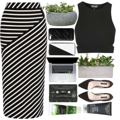 A fashion look from July 2015 featuring cut-out tops, black pencil skirt and heels &amp;amp; pumps. Browse and shop related looks.