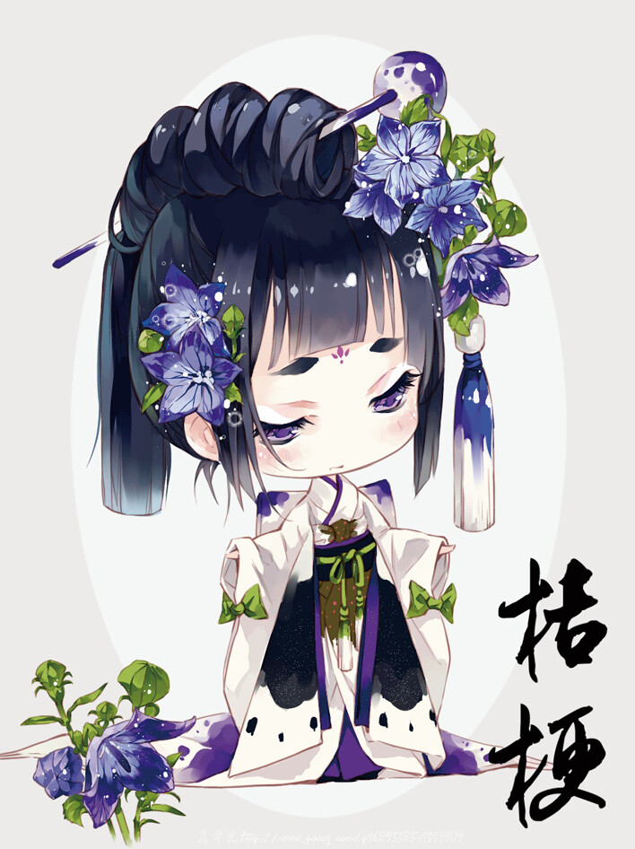 和风——花卉拟人-月牙儿YY__涂鸦王国插画