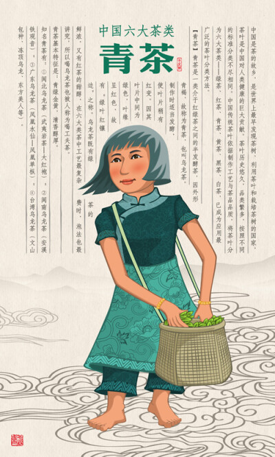 中国六大茶类--平静书斋 【青茶】青茶是一类介于红绿茶之间的半发酵茶，因外形青褐，故称为青茶，也叫乌龙茶。制作时适当发酵，使叶片稍有红变。因其叶片中间为绿色，叶缘呈红色，故有“绿叶红镶边”之称。乌龙茶既…