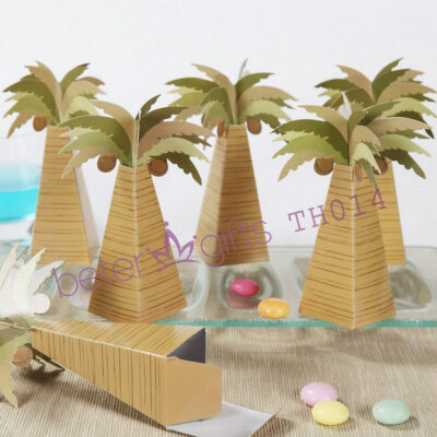 12pcs Palm Tree Favor Box Unique Party Decoration TH014 #wedding souvenirs# #candy box# #party decoration# #DIY#