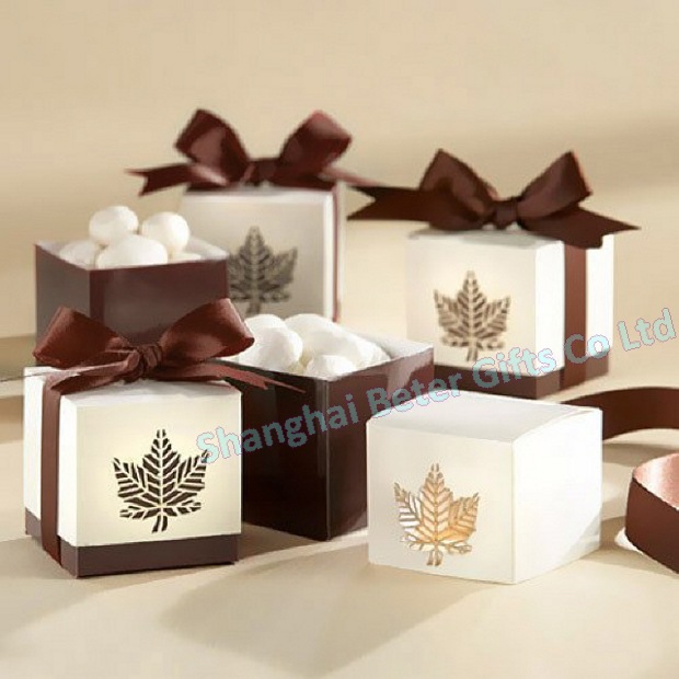 12pcs Brown Leaf Favor Box Quality Party Decoration TH012 #wedding souvenirs# #candy box# #party decoration# #DIY#