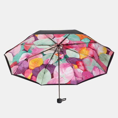 shinzikatoh创意晴雨伞防晒遮阳伞 防紫外线叠伞双层黑胶太阳伞