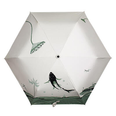 超强防晒叠小黑伞超轻遮阳伞 防紫外线太阳伞小清新创意晴雨伞