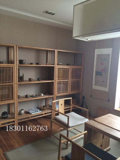 新中式茶叶柜茶柜书柜老榆木免漆展柜普洱茶展柜仿古中式家具-淘宝网