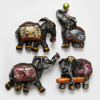  出口泰国大象冰箱贴磁贴 儿童早教磁铁吸铁石创意树脂