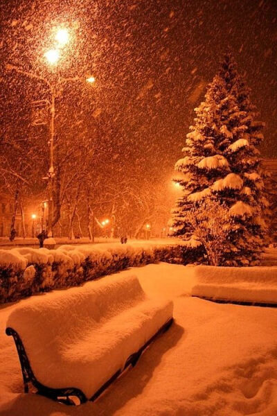 Snowy Night, Kyoto, Japan