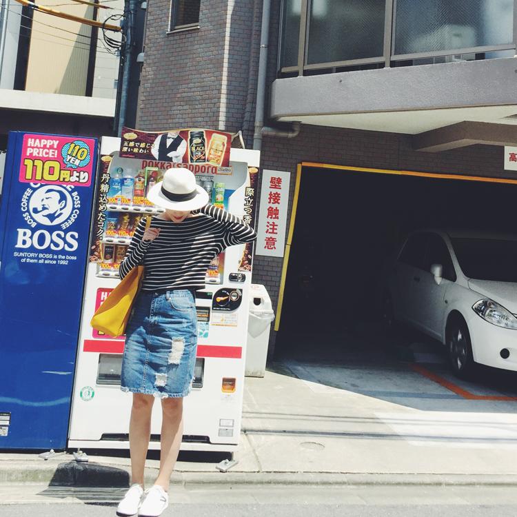 小跳家 独家定制 袖口开叉 显瘦百搭 条纹长袖针织上衣