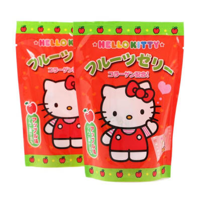 日本进口 浪速製菓 Hello Kitty凯蒂猫苹果果汁35%果冻130g140g