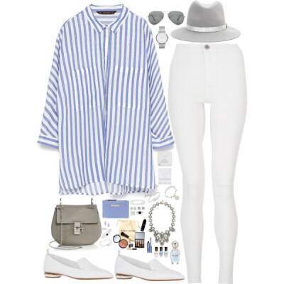 A fashion look from July 2015 featuring white tops, jean leggings and loafer shoes. Browse and shop related looks.
