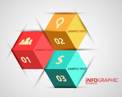 创意正方体信息图矢量素材，素材格式：AI，素材关键词：信息图,正方体