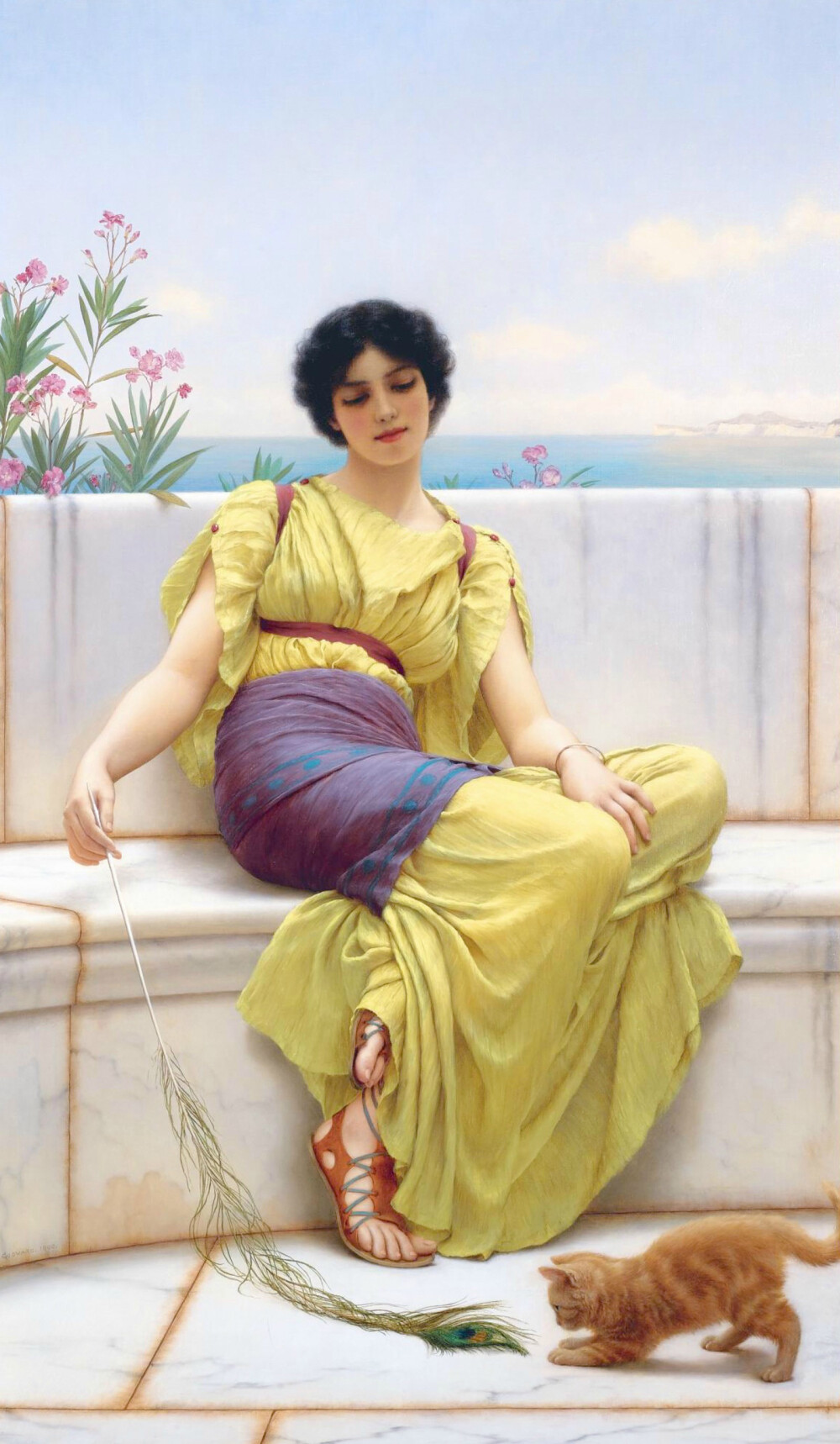  【绘画】约翰·威廉·格威德(英国) | (John William Godward 1861-1922) | 拉斐尔前派与新古典主义画家（1600*2748）。