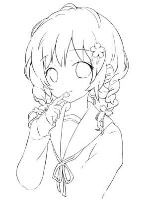 【果冻】线稿 动漫 黑白素材 插画 手帐