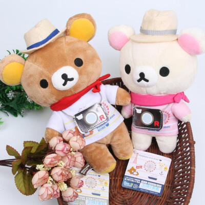 国内现货Rilakkuma 轻松熊神户店限定相机毛绒小公仔 2款可选