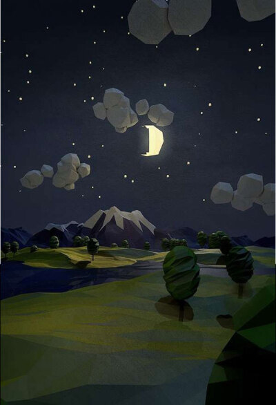 Low-Poly-Night-Scene