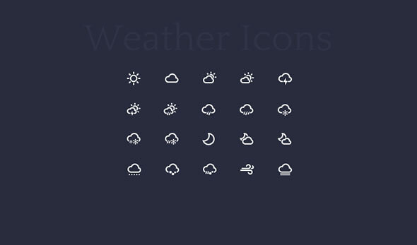 8套天气预报图标psd素材免费下载