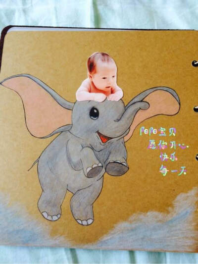 哈哈，活灵活现的宝宝骑大象