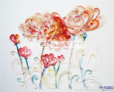 #神话Seven衍纸作品# 芳华浅酌 原创作品，转载请注明出处哦