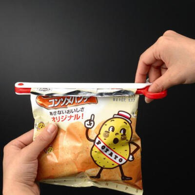 日本inomata厨房 封口夹 密封夹 塑料保鲜夹 食品袋封口夹 加长型