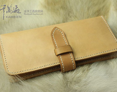 长款薄型钱包真皮手工定制头层植鞣牛皮12卡位英伦风格男女钱夹 | Showbagnow