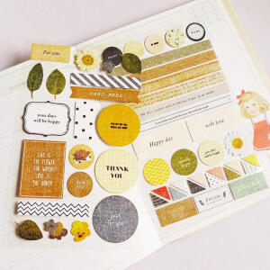 韩产 布艺风格 手帐日程本素材 贴