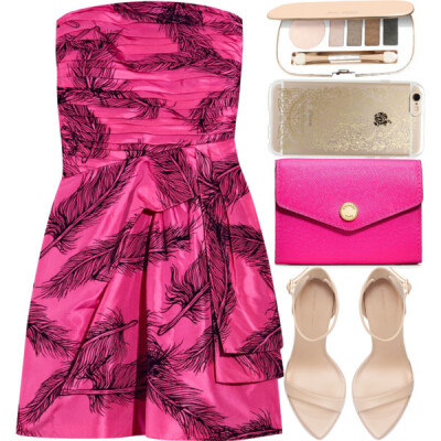 A fashion look from August 2015 featuring pink tiered dress, zara footwear and leather clutches. Browse and shop related looks.