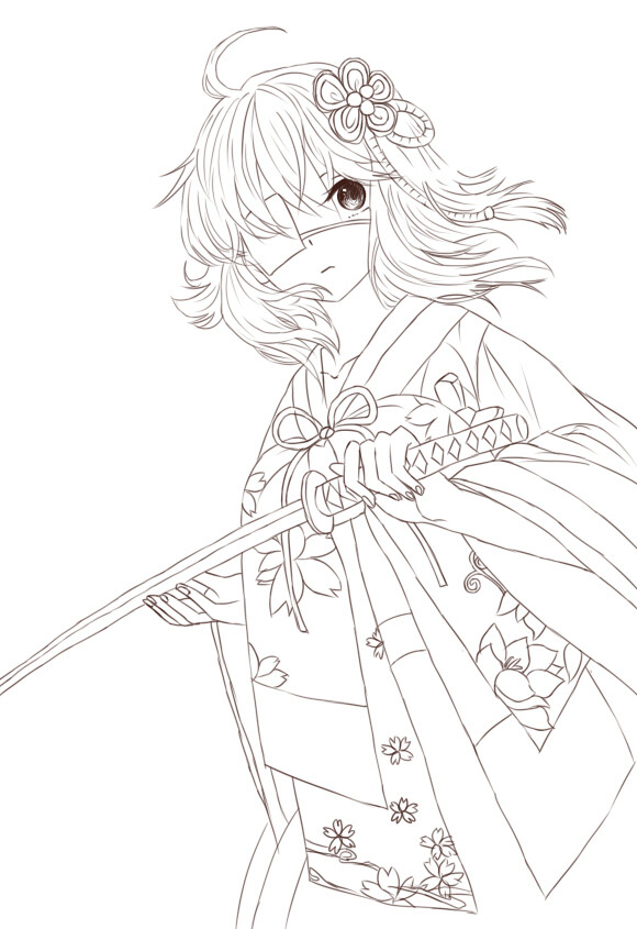 果冻线稿动漫黑白素材插画手帐