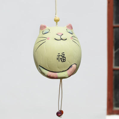 夏季 可爱波斯猫 景德镇陶瓷手工品风铃 挂件 摆件 厂家直销