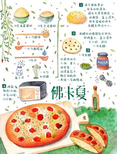 插画师ShakeOrange 的水彩手绘食谱