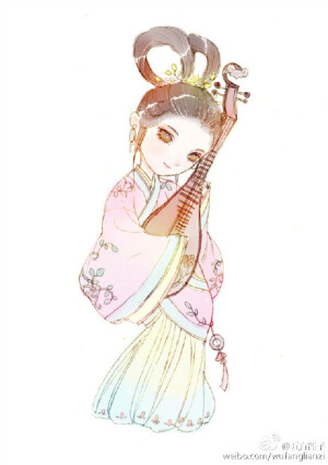 【古风·汉服】直裾和曲裾~图：@五方莲子