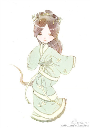 【古风·汉服】直裾和曲裾~图：@五方莲子