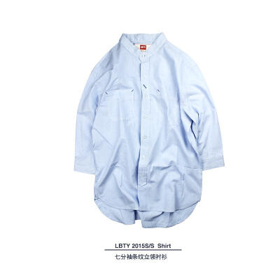 LBTY BRAND Shirt 棉质七分袖立领衬衫