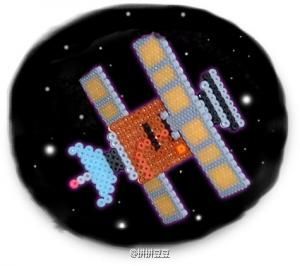 宇宙飞船 9大行星 以及外星生物#拼拼豆豆#