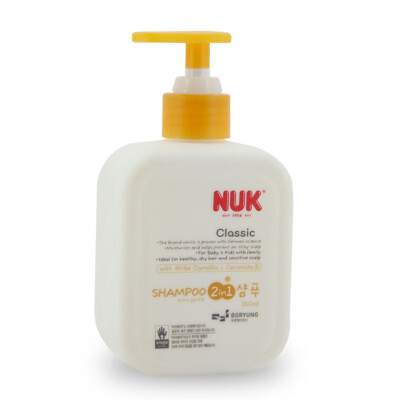 2瓶包邮 韩国进口正品 NUK 儿童婴儿 二合一洗发水洗发+护发350ml