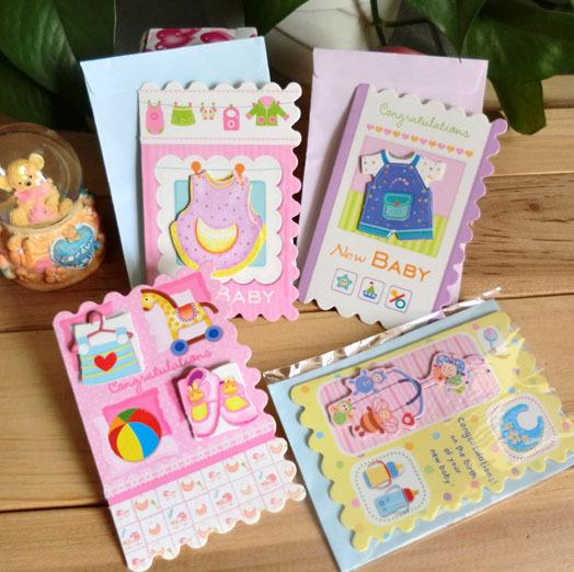 韩版带金粉立体卡通婴儿贺卡，祝贺卡，创意儿童贺卡，卡片