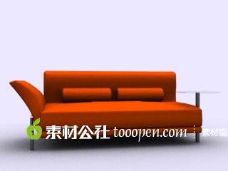 红色精美现代组合沙发3D模型下载